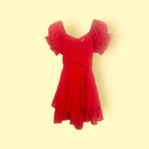 Red Ruffled Dress